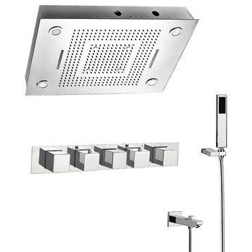 31" Stainless Steel Multi Color Water Powered LED Shower