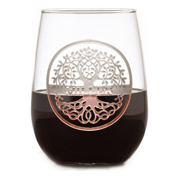 Custom Engraved Barware Glasses, Personalized Home Bar Glassware