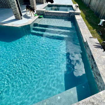 Tanning Ledge and Entry Steps Along the House Side