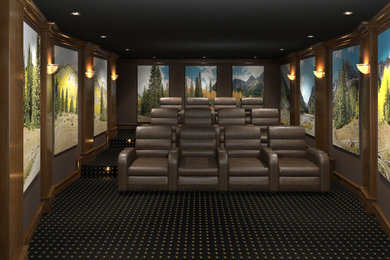 Photo of a country home theatre in Salt Lake City.