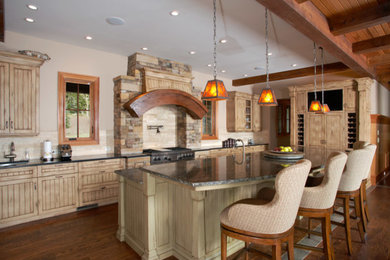 Example of a mountain style kitchen design in Atlanta