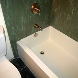 Corian Custom Tub Using the Color Verde (Glacier White in Tub) - Bathtubs