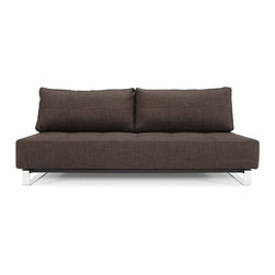 "Innovation" Supremax Sleek Excess Lounger | Begum Dark Brown Sofa Bed / Chrome - Sofas