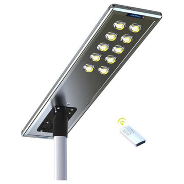 eLEDing 100W 3rd Gen Solar Hybrid Microgrid LED Street Light Series in Silver