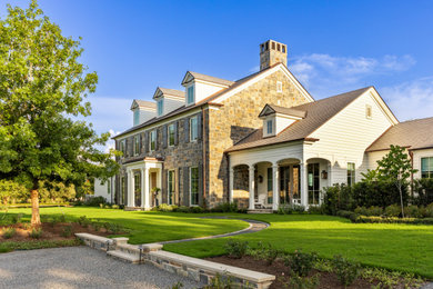 Example of a country exterior home design in Houston
