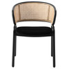 LeisureMod Ervilla Modern Dining Chair With Stainless Steel Legs, Black