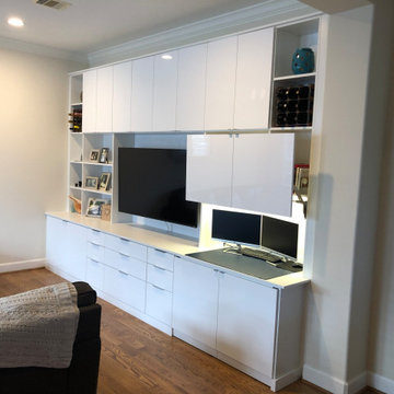 Entertainment Center with Hide-Away Desk - Hi-Gloss - Rice Military, Houston, TX