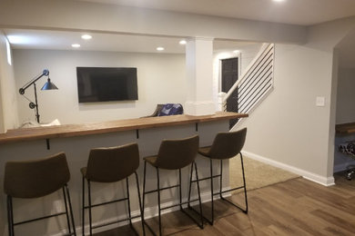 Inspiration for a modern basement remodel in Columbus