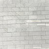 2x4 Brick Offset Statuary White Marble Subway Mosaic Tile Polished, 1 sheet