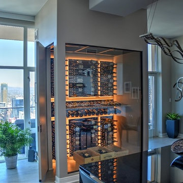 San Diego California Downtown Contemporary Glass Enclosed Custom Wine Cellar