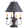 Jamestown Lamp in Hartford Black with Red with Black Shade