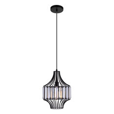 CWI Lighting 9942P10-1-101-D 1-Light Chandelier With Black Finish