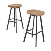 GDF Studio Shea wood and iron rustic Swivel Bar Stool, Set of 2