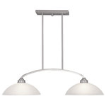 Livex Lighting - Somerset Billiard and Island Light, Brushed Nickel - Smooth lines meet gorgeous materials in our Somerset collection. The sleek design will add contemporary class and appeal to your home. This two light linear chandelier features a brushed nickel finish with satin glass.