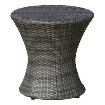 Palawan Outdoor Multibrown Wicker Accent Table 