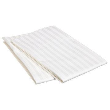 Striped 600-Thread-Count Pillowcases, Premium Cotton, Standard, White