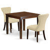 3-Piece Dining Table Set, Kitchen Table, 2 Parson Chairs, Light Beige Chairs