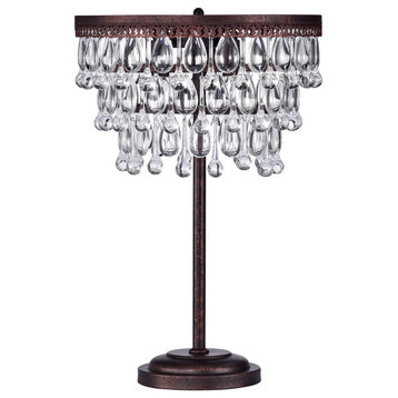 Warehouse of Tiffany's IMT30B/3AC r 3 Light, Table Lamp With Crystals