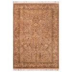 Bareens Designer Rugs - Gulab Pak Persian Erline Taupe/Brown Wool Rug - 6'1'' x 9'7'' - Designed with mesmerizing intricacy and gorgeous color palette, this hand-knotted masterpiece demonstrates the beauty and electrifying thrill of Pak Persian art. These meticulously hand-knotted Pak-Persian rug is made with pure wool and features breathtaking traditional, transitional, and tribal designs in bold luxurious color pallets. Known for their intricate designs these rugs are a reproduction of Persian rugs, made in Pakistan with unique Mughal designs. Made by master weavers using the same Persian texture, design and dying technique, we wanted to produce the most significant manifestation of Persian art, life, and culture. This rug is most famous for its exceptional quality, incredible designs, patterns, and vibrant rich color. Pak-Persian rugs made with Persian weave with high knot counts, which enables the high intricacy and detail found in the patterns are also referred to as "State of art", each color adds a rich beautiful detail in the artwork of this rug. The design, color, and beautiful chromatic composition with a vibrant sheen with intricate designs, exude beauty, elegance, and quality make this rug a masterpiece of its own.