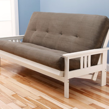 Monterey Antique White Frame with Olive Suede Mattress
