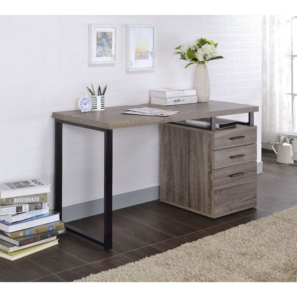 Acme Coy Desk Gray Oak