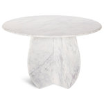 Meridian Furniture - Formentera Dining Table, White - Lend your room a refined, elegant look with this Formentera dining table. This table oozes sophistication from its white marble with light grey veining construction to its uniquely shaped base. The perfect dining table for adding a modern touch to your space, this piece steals the show, doubling as part art, part utilitarian furniture must-have. And it's crafted by hand with genuine marble, so you can trust it to last for years if not generations of use.