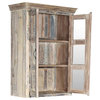 Palazzo White White Rustic Reclaimed Wood Top Hutch Cabinet