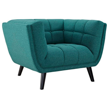 Alex Teal Upholstered Fabric Armchair