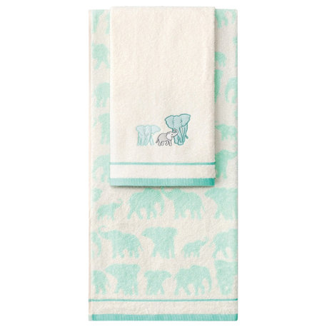 Towel Jambo Ecru and Turquoise Kid's Bath