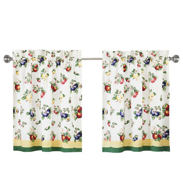 Villeroy and Boch French Garden Kitchen Tier Set and Valance, 30"x36" Tier Set