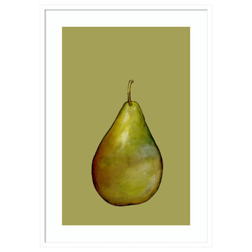 Pear on Green by Sarah Thompsonengels Framed Wall Art 29 x 41