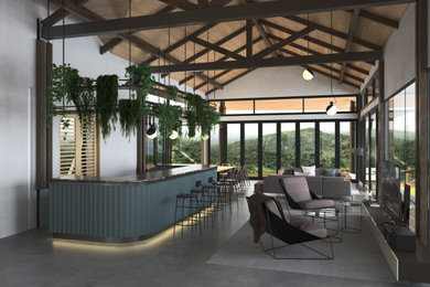 Inspiration for a coastal family room remodel in Other