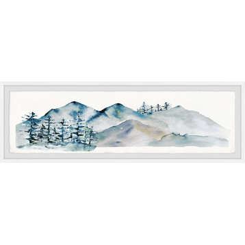 "Snowy Mountain Pass" Framed Painting Print, 45x15