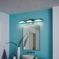 3-Light, 6.7W LED Vanity Light, Matte Black/Satin Plastic Shade