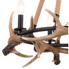Breckenridge 23.25" 4 Light Antler Chandelier Aged Iron with Natural Rope