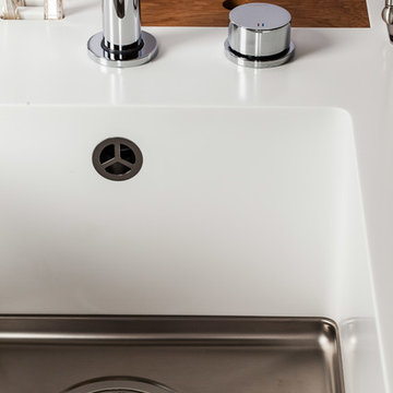 Evier en continuité avec le plan de travail en Corian