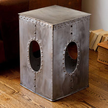 Eclectic Side Tables And End Tables Steel Square Rivet Stool
