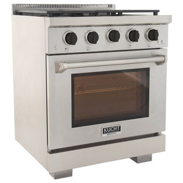 Kucht Professional 39" Stainless Steel Natural Gas Range in Tuxedo Black/Silver