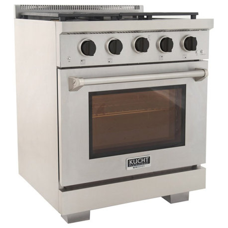 Kucht Professional 39" Stainless Steel Natural Gas Range in Tuxedo Black/Silver