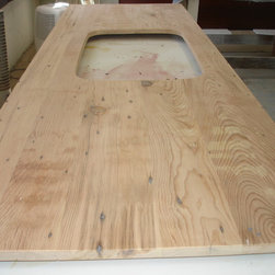 Nantucket reclaimed lumber heart pine counter top - Kitchen Countertops