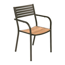 Segno Iroko Wood Arm Chair By Emuamericas - Outdoor Lounge Chairs