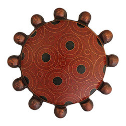 Cloisonne Beaded with Brown Circles - Linkasink - Bathroom Sinks
