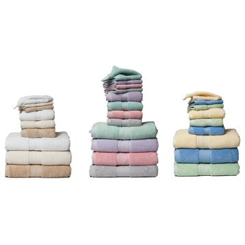 Zero Twist Hotel 6-Piece 100% Cotton Bath Towel Set, Navy