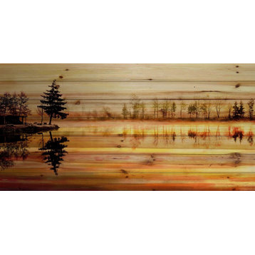 "Chanannes" Painting Print on Natural Pine Wood, 45"x22.5"