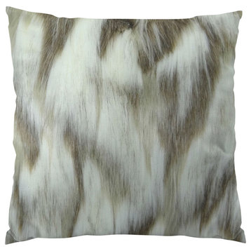 Handmade Tibet Faux Fur Throw Pillow, Double Sided, 16x16