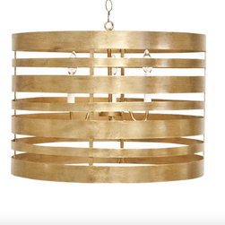 Worlds Away Turner Gold Leafed Pendant - Pendant Lighting