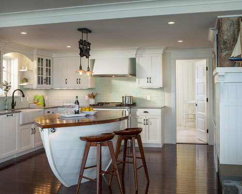 Maritime Küchen mit blauer Küchenrückwand Ideen & Bilder | HOUZZ