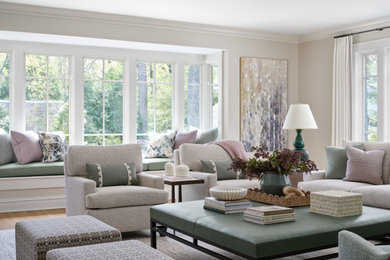Living room - large living room idea in Chicago