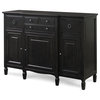 Country-Chic Maple Wood Black Buffet Server Cabinet