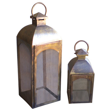 Antique Bronze Lanterns, Set of 2